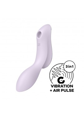 2 en 1 Vibromasseur et stimulateur de clitoris USB violet Curvy Trinity 2 Satisfyer - CC597788