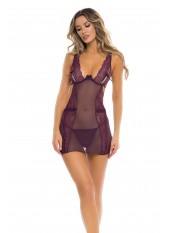 Nuisette violette et string assorti - REN51014-PUR