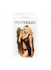 Babydoll et string assorti Noir After sunset - PH0007BLK