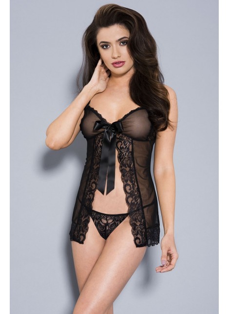 Babydoll et string noir - ML60092BLK