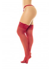 Bas en nylon sexy rouge autofixant - MAL1108RD