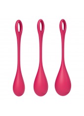 Set de 3 boules de geisha rouge Yoni Power 1 Satisfyer - CC597751