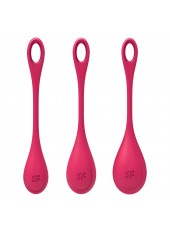 Set de 3 boules de geisha rouge Yoni Power 1 Satisfyer - CC597751