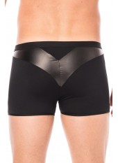 Boxer noir simili cuir brillant - LM2001-67BLK