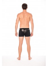 Boxer noir simili cuir brillant - LM2001-67BLK