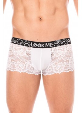 Boxer blanc en dentelle délicate - LM2006-67WHT