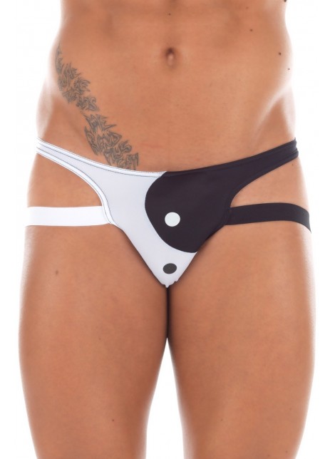 Jock strap blanc noir Tao - LM18-27BWH