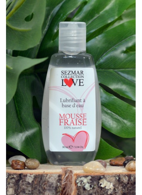 Lubrifiant à base d'eau 100% naturel Mousse fraise 90 ml - SEZ082