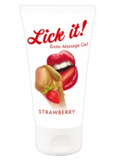 Lubrifiant et gel de massage végétalien comestible goût fraise 50ml - R625736