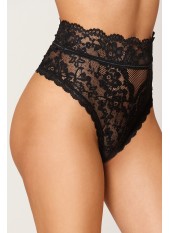 String dentelle taille haute noir - DG1477BLK