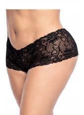 Shorty grande taille noire en dentelle - MAL90XBLK