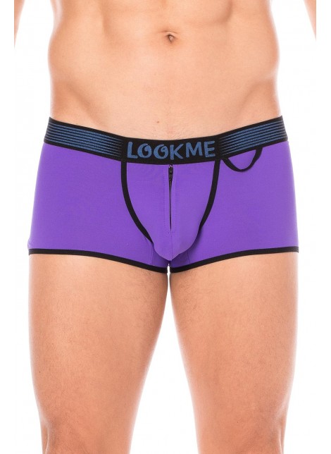 Mini-Pant Violet échancré avec zip - LM2003-68PUR