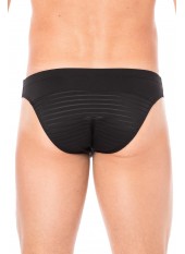 Slip noir rayé opaque et transparent - LM2906-61BLK