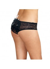 Panty taille basse, ouvert, fronces au dos - DG1300XBLK