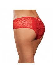 Panty taille basse, ouvert, fronces au dos - DG1300XRED