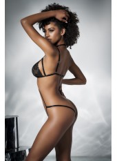 Deux-en-Un, Body et nuisette dentelle noire - MAL7499BLK