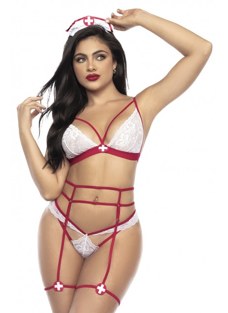 Costume d'infirmière sexy 4 pièces - MAL60002COS