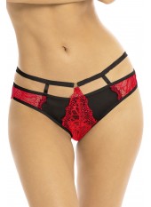 Culotte échancrée rouge et noir - REN1171-RED