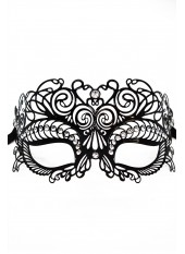 Masque vénitien Giulia rigide noir avec strass - HMJ-035BK