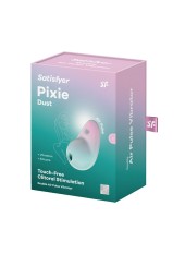 Stimulateur clitoridien par onde de pression sans contact et par vibration USB vert et rose, Pixie Dust Satisfyer - CC597837