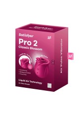 Stimulateur de clitoris rose par ondes de pression ou sans contact Pro 2 Classic Blossom Satisfyer - CC597840