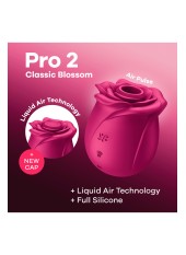 Stimulateur de clitoris rose par ondes de pression ou sans contact Pro 2 Classic Blossom Satisfyer - CC597840