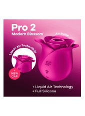 Stimulateur de clitoris rose par ondes de pression ou sans contact Pro 2 Modern Blossom Satisfyer - CC597841