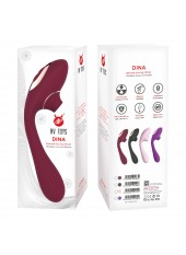 2 en 1 stimulateur de clitoris sur membrane et vibromasseur point G USB bordeau flexible DINA - WS-NV017WIN