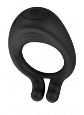 OCTAVE, Cockring Noir dans un silicone médical doux avec 1 mode de vibration - COR035BLK