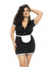 Costume soubrette 3 pièces grande taille , robe, tablier et coiffe - MAL60021XASHW