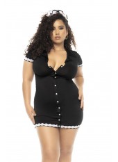 Costume soubrette 3 pièces grande taille , robe, tablier et coiffe - MAL60021XASHW