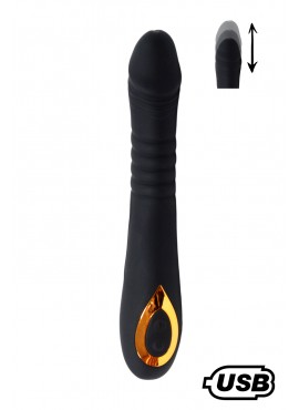 TWIST Noir, Vibromasseur va-et-vient USB en silicone médical, doté de 18 modes de stimulation - BQ586BLK