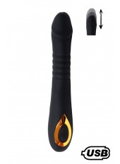 TWIST Noir, Vibromasseur va-et-vient USB en silicone médical, doté de 18 modes de stimulation - BQ586BLK