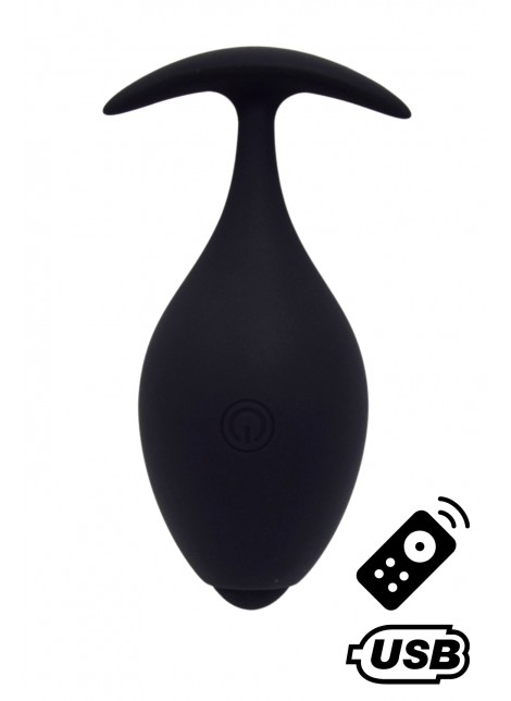 BABA, Plug vibrant anal noir USB, avec télécommande - BQ131BLK