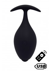 BABA, Plug vibrant anal noir USB, avec télécommande - BQ131BLK