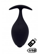 BABA, Plug vibrant anal noir USB, avec télécommande - BQ131BLK