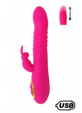 TWIST 2 Rose, Vibromasseur Rabbit va-et-vient USB en silicone médical, doté de 18 modes de stimulation - BQ587PNK