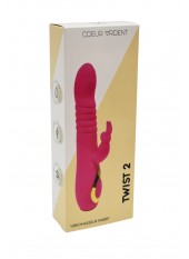 TWIST 2 Rose, Vibromasseur Rabbit va-et-vient USB en silicone médical, doté de 18 modes de stimulation - BQ587PNK