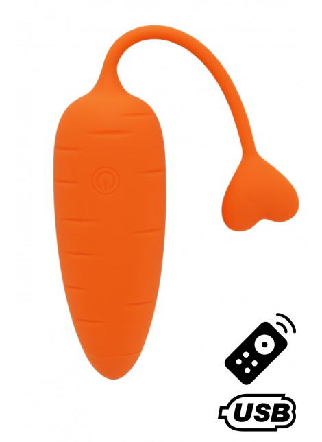 CARROT, Un Œuf vibrant avec télécommande, couleur et forme Carotte en silicone médical - BQ134ORA