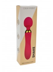 SHAKE Rose, Vibromasseur Wand USB en silicone médical avec 2 puissants moteurs indépendants - BQ107PNK