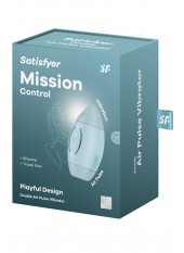 Stimulateur de clitoris violet vibration et air pulsé USB vert Mission control Satisfyer - CC597853