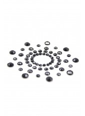 Paire de cache tétons adhésifs strass noir - NP-1030BLK