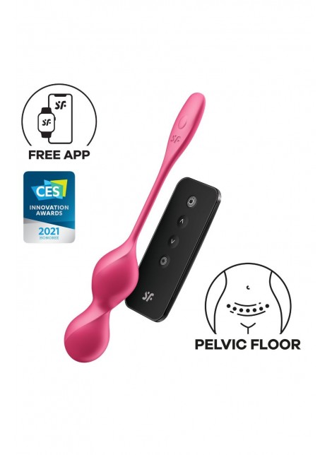 Boules de Geisha vibrantes télécommandées fushia Love Birds 2 Satisfyer - CC597866