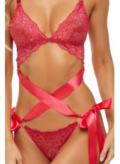 Ensemble 2 pièces dentelle rouge - REN53041-RED