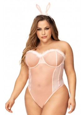 Déguisement lapin sexy grande taille avec serre tête - MAL60009XASHW