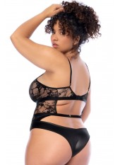 Body noir dos nu grande taille - MAL8881XBLK