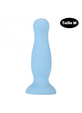 Plug anal ventouse bleu pastel taille M - A-001-M-BLU