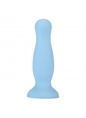 Plug anal ventouse bleu pastel taille M - A-001-M-BLU