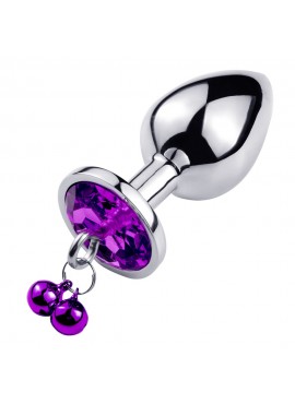 Plug bijou aluminium violet avec clochettes Taille S - RY-001-A-ZB