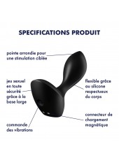 Plug anal vibrant noir USB Backdoor Lover Satisfyer - CC597729